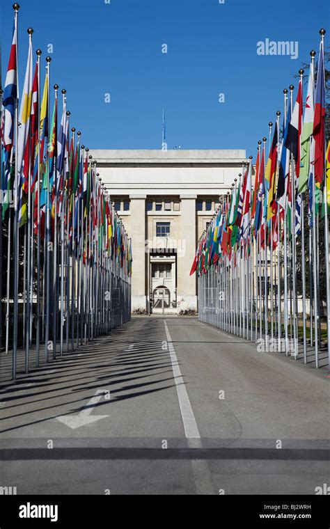 The United Nations European Headquarters office building in Geneva ...