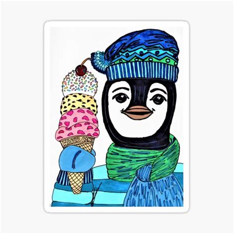 "Penguin's Ice Cream" Sticker for Sale by Artemesiany | Redbubble