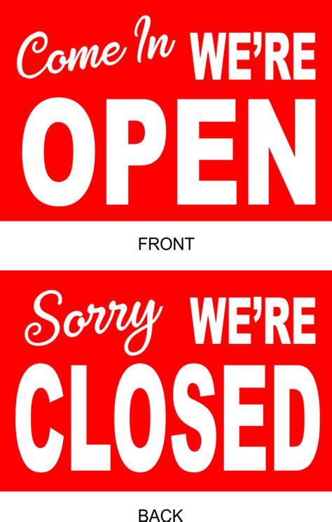 Open Closed Vinyl Sign - Custom Signs