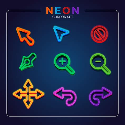 Glowing Neon Cursor Set 2837550 Vector Art at Vecteezy