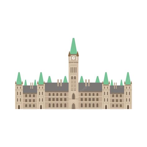 Premium Vector | Parliament building as a national canadian culture symbol