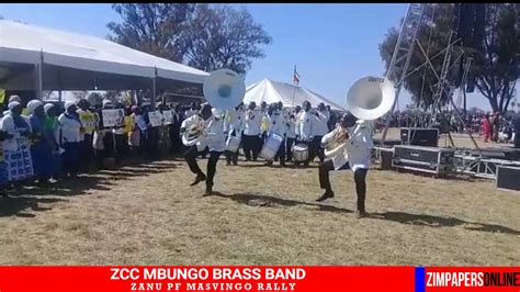 ZCC Mbungo Stars Brass band performs at Mucheke Stadium during ...