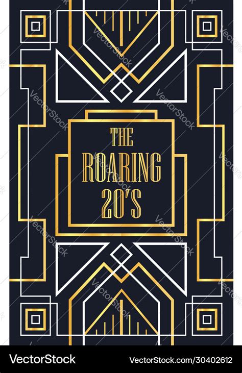 Vintage gold roaring 20s art deco background Vector Image