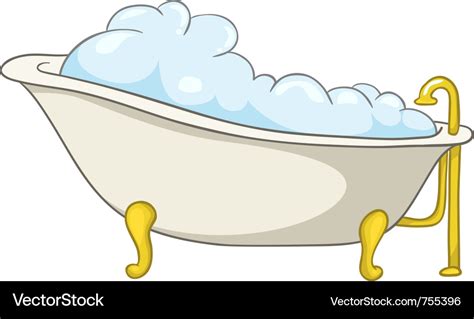 Cartoon home washroom tub Royalty Free Vector Image