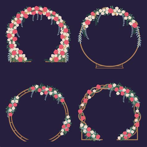 Wedding arch with flowers set 8341633 Vector Art at Vecteezy