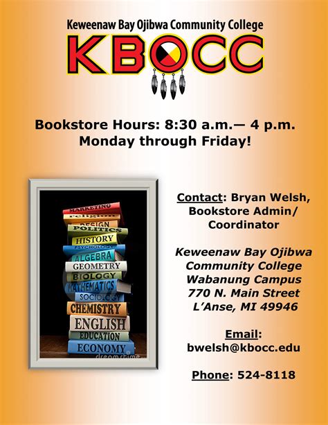 Bookstore Hours – Keweenaw Bay Ojibwa Community College