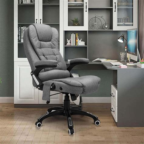 Ergonomic Office Chair with Heated Massage, High Back Fabric Computer ...