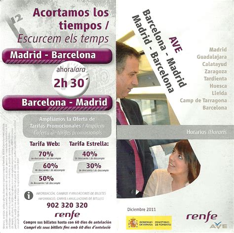 The traveler's drawer: RENFE. AVE Barcelona - Madrid / Madrid ...