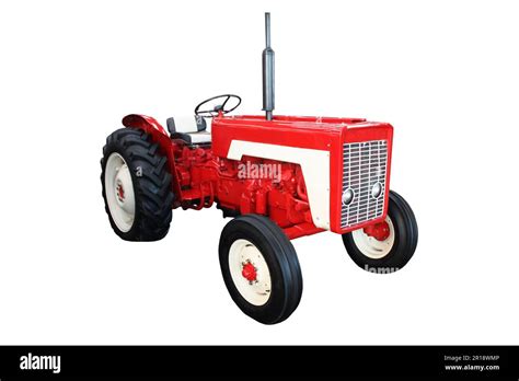 A Traditional Vintage Red Agricultural Farming Tractor Stock Photo - Alamy