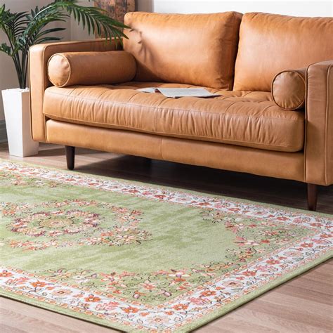 Rugs.Com Lucerne Collection Area Rug ‚Äì 9' x 12' Green Low-Pile Rug ...