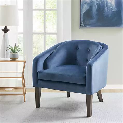 Blue Velvet Tufted Midcentury Modern Accent Chair | Kirklands Home