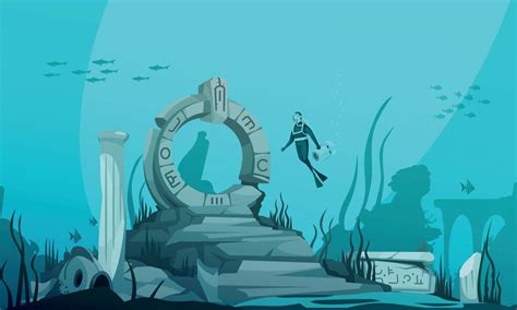 Sunken Atlantis Cartoon Poster 3500972 Vector Art at Vecteezy