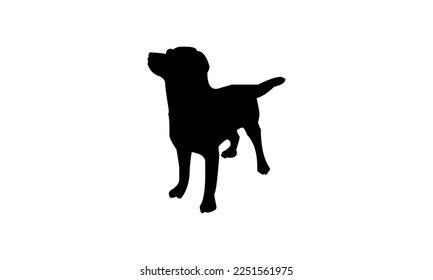 Vector Black Silhouette Dog Isolated On Stock Vector (Royalty Free ...