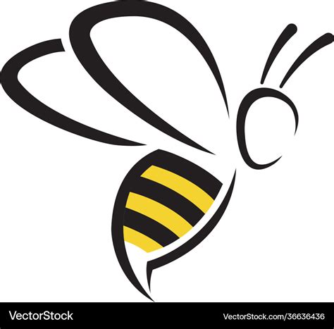 Creative bee insect abstract logo Royalty Free Vector Image