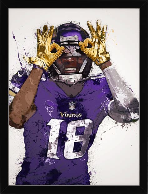 Justin Jefferson poster canvas Minnesota Vikings print Wall | Etsy