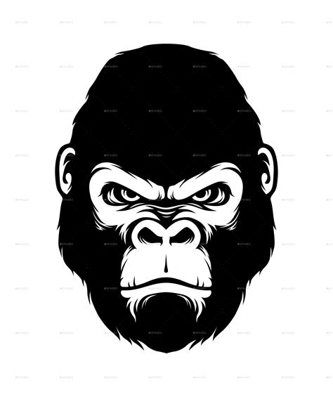 Gorilla Head Silhouette Style | Drawings, Monkey art, Gorillas art