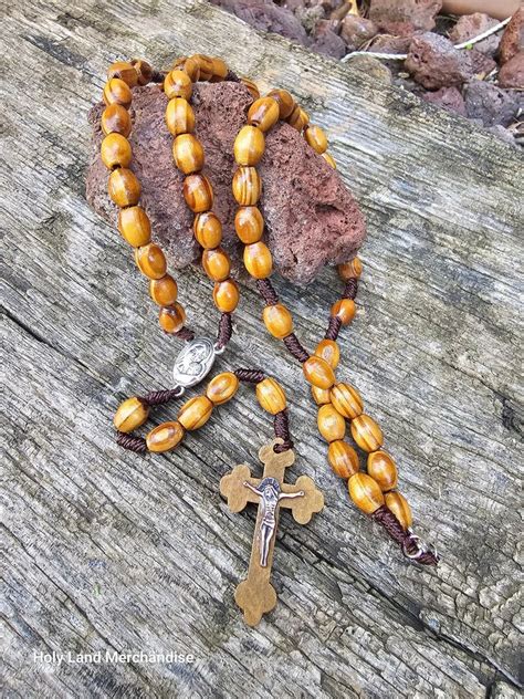 Olive Wood Handmade From Jerusalem the Holy Land the Rosary is Wearable ...