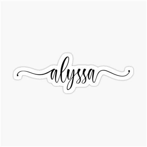 "Alyssa Calligraphy Name Black" Sticker for Sale by Yellowbubbless ...