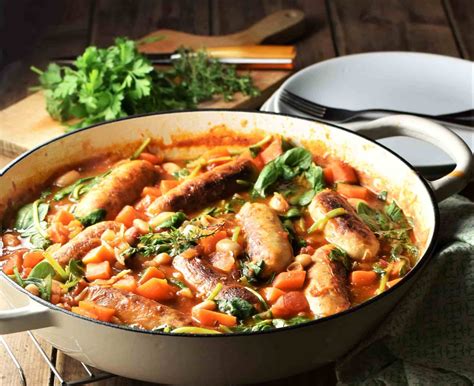 Sausage and Bean Casserole with Spinach - Everyday Healthy Recipes