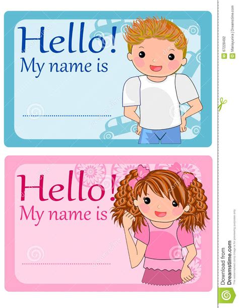 Name Tag For School, School Name Labels, Name Tag Templates, Id Card ...