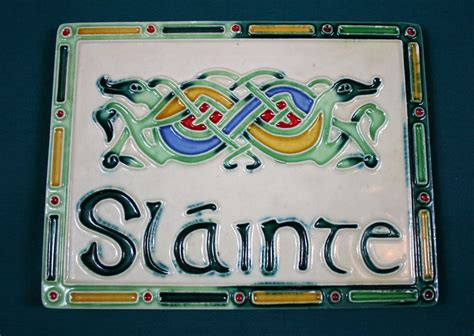 Slainte Irish Toast Wall Tabletop Art Ceramic Plaque Sign | Etsy