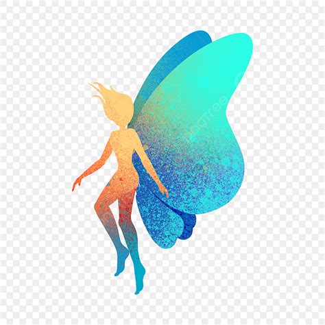 Fantasy Fairies Silhouette Transparent Background, Fantasy Color Flying ...