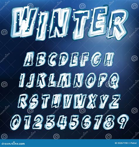 Vector icy font stock vector. Illustration of clear, drawing - 35267190