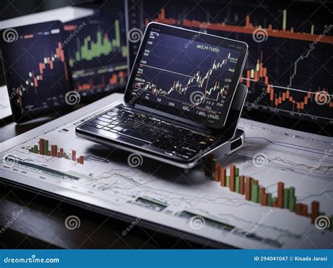 Trading Charts on a Display Stock Illustration - Illustration of ...