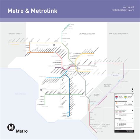 LA metrolink map - Metrolink map Los Angeles (California - USA)