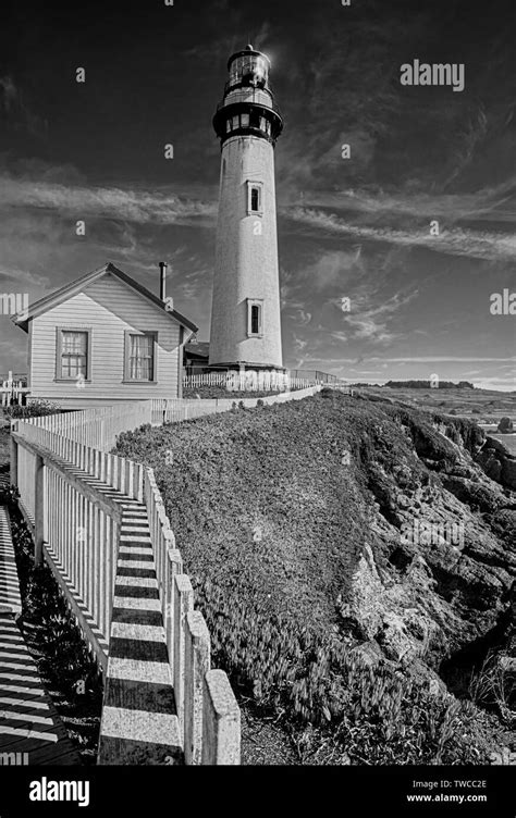 Aerial view of Pigeon Point Lighthouse in California Stock Photo - Alamy