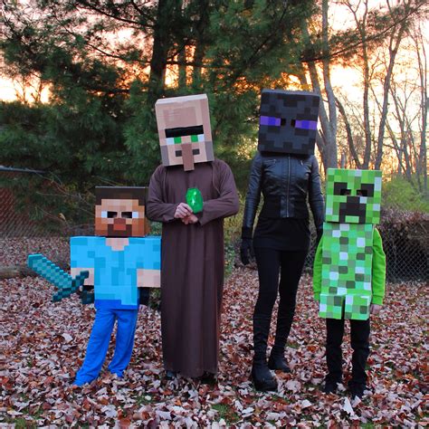 Minecraft Halloween family costumes! Steve, Villager, Enderman and ...