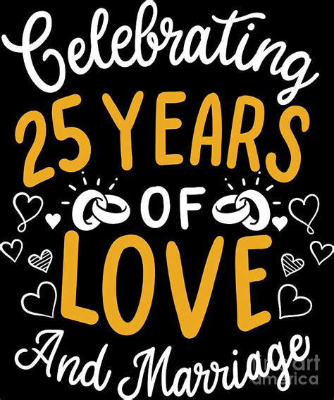 25th Wedding Anniversary - 25 Years Of Love And Marriage Digital Art by ...