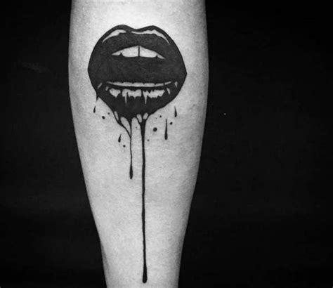 Best Of Vampire Lips Tattoo Meaning And View | Black tattoos, Kiss ...