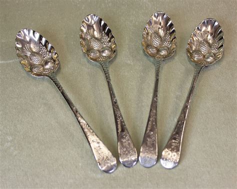 Antiques Atlas - Antique Set Of Four Silver Berry Spoons