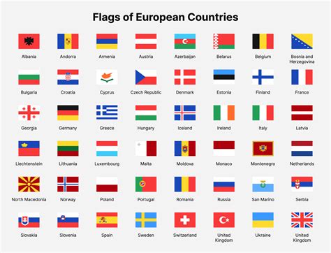 Europe countries flags. Flags of countries in Europe. 13709697 Vector ...