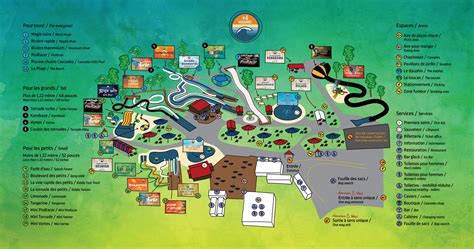 Mont Cascade Waterpark map , attractions , parking , picnic area