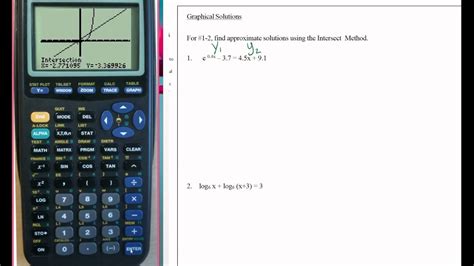 using calculator to help solve exponential and logarithmic equations ...