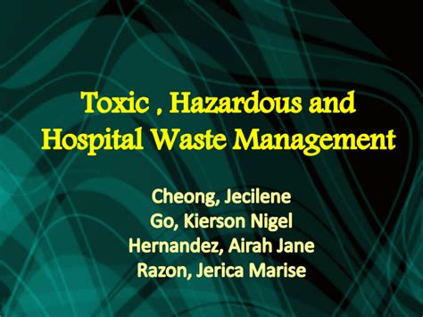 Classification of Hazardous Wastes