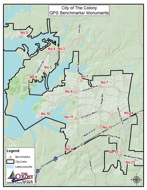 Official City Benchmarks Map | The Colony, TX