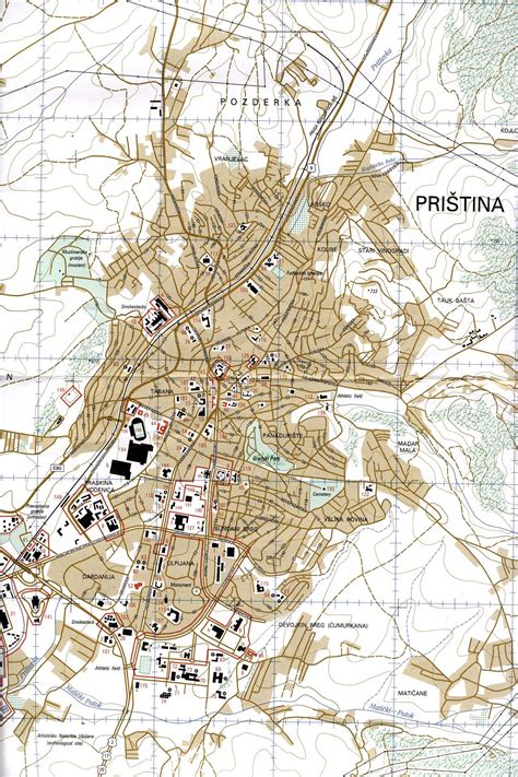 Large map of Pristina city | Pristina | Kosovo | Europe | Mapsland ...