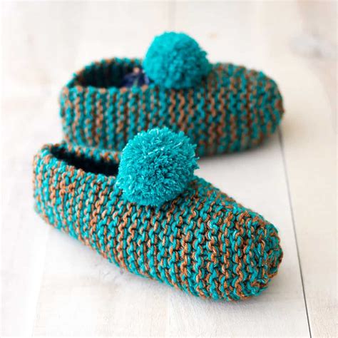 Easy Slippers Knitting Pattern - Gina Michele