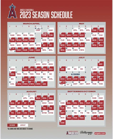 Official 2023 Los Angeles Angels Schedule & Results - Angels Nation