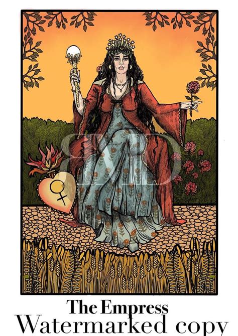 The Empress Tarot Card Illustration A4 Art Print in 2021 | Empress ...