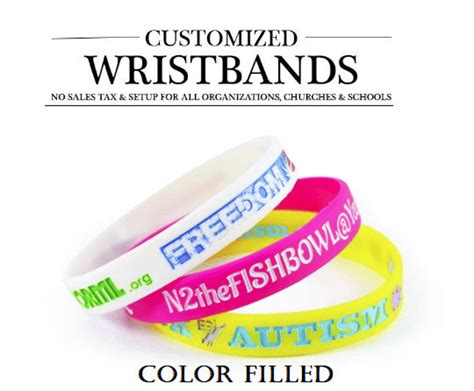 COLOR FILLED Custom Wristbands Personalized Rubber Bracelets - Etsy