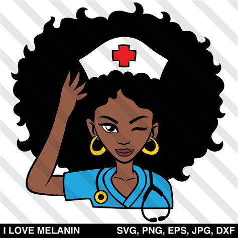 Afro Woman Doctor Nurse SVG – I Love Melanin