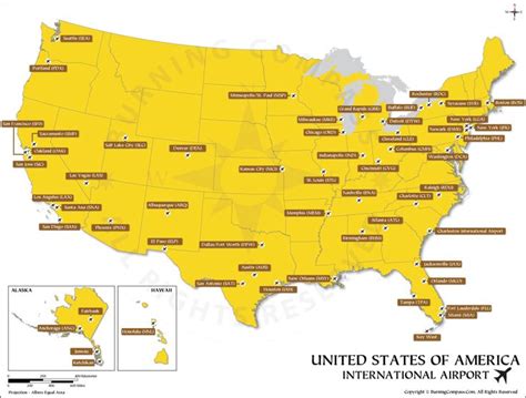 US International Airports Map in 2023 | Airport map, International ...