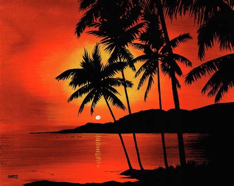 Hawaiian Sunset by Marvin Blatt | Sunset art, Sunset painting ...