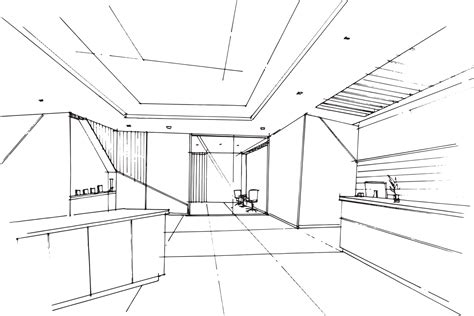 lobby office sketch drawing,office reception area,Modern design,vector ...