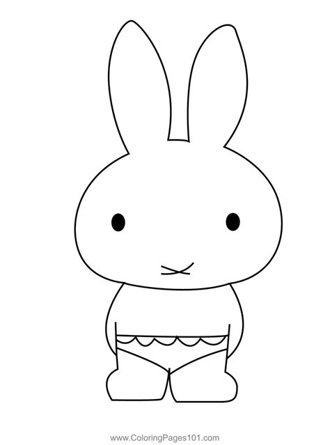 Funny Miffy Coloring Page for Kids - Free Miffy Printable Coloring ...