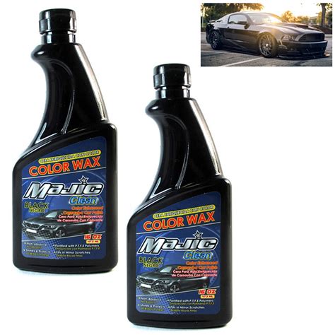 2 Black Car Polish Wax 16oz Carnauba Auto Care Shine Paint Finish Color ...